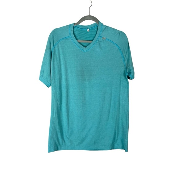 Lululemon Turquoise Short Sleeve Seamless Performance Tee Men’s Size M - Picture 1 of 6